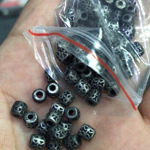 20pcs/lot 2.0mm Hole DIY Vintage 316l Stainless Steel Engrave Bead Charm for Original Bracelet Jewelry Making Wholesales