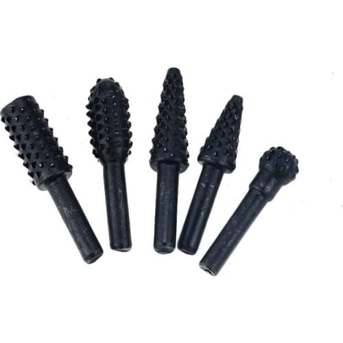 5pcs Hss Rotary Files Burr Drill Rotary Rasp Burr Electric Grinder Set 6mm 1/4" Metal Plastic Wood Drill Grinder Drill Rasp