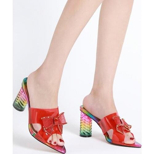 927-749 Red High Quality Wholesale African High Heeled Sandals Open Toe Plus Size Party High Heels Women Pumps