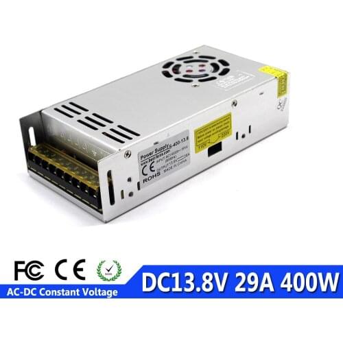 Small Size DC13.8V Power Supply 33A 400W Transformer 110V 220V AC-DC 13.8V Power Adapter For LED Light Lamp CCTV Monitor