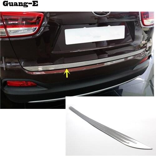 Car Stainless Steel Rear Back Door License Tailgate Bumper Frame Plate Trim Lamp Trunk 1pcs For Kia Sorento L 2015 2016 2017