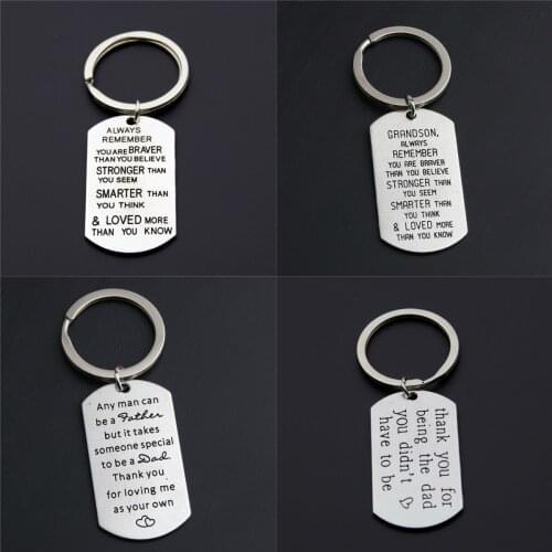1pc Words Charms Letters Keychains For Family Father Day Gift Keychains Always Remember You Are Braver