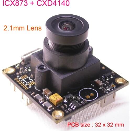 1/3" Sony ExView CCD image sensor ICX873 + CXD4140 Effio-E chipset camera 32x32mm PCB board module +M12 Lens