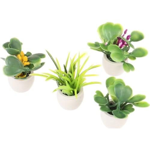 1:12 Dollhouse Miniature Green Plant In Pot Furniture Home Decor Accessories