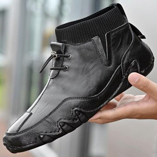 Men Casual Shoes Luxury Brand Leather Men Loafers Designer Dress Formal Shoes Men High Quality Italian Handmade Loafers