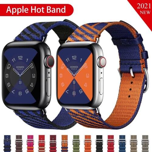 Nylon braid Jumping Single Tour Strap for iWatch 38mm 42mm sports band for Apple Watch 40mm 44mm bracelet 6 SE 5 4 321 Series