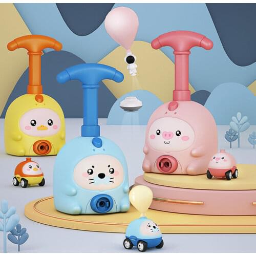 New Puzzle Education Air Aerodynamic Inertia Launcher Tower Balloon Power Cars Toys Science Experiment Children Gift For Kid Boy