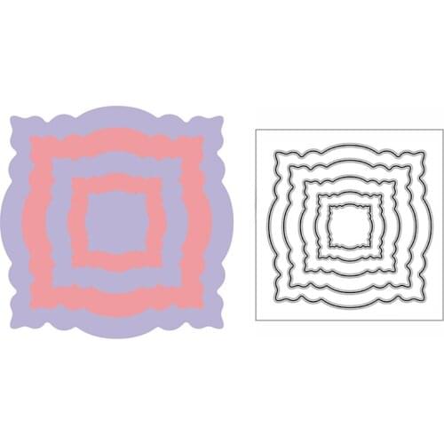 New Nested Sharp Squares Craft Embossing Mold 2021 Metal Cutting Dies for DIY Decorative Scrapbooking Album Card Making No Stamp