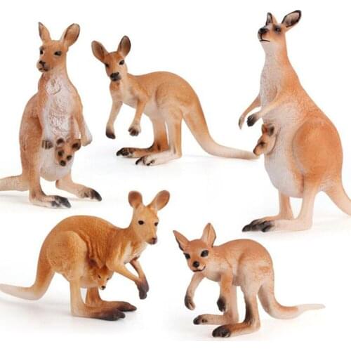 NEW Simulation Farm Animal Model Girls Boys Children Toys Kangaroo Baby Car Ornaments Kids Toy Learning Cognitive Education