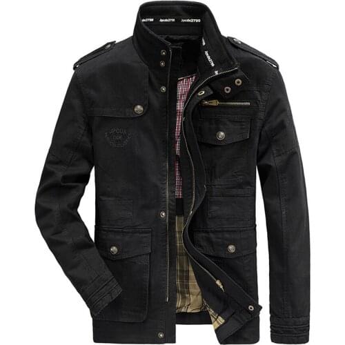 Men Spring Autumn Cotton Military Jacket Male Outdoor Multi-pocket Jacket Plus Size 7XL Men Business Casual Cargo Coat