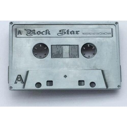 Rectangle Tape Rock Star Music Belt Buckle suitable for 4cm wideth belt with continous stock