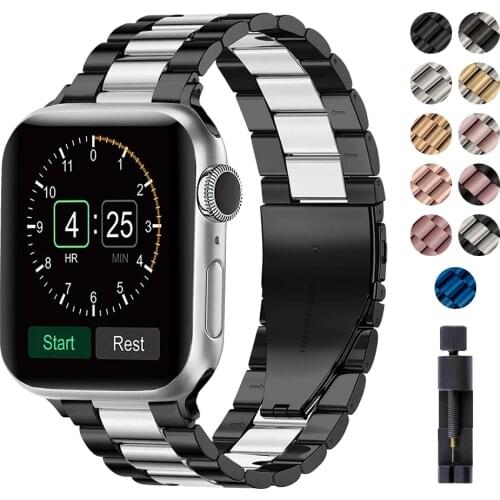 Classic Metal Stainless Steel Strap for Apple watch band 44mm 40mm for iWatch Series 6 5 4 3 2 Bracelet 42mm 38mm Watchbands