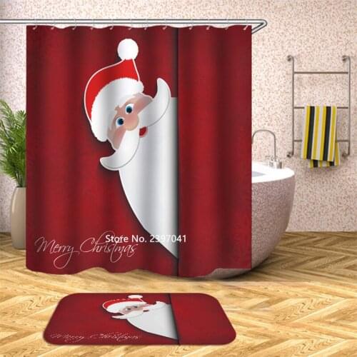 Christmas Theme Cute Cartoon High Quality Luxury Shower Curtain Waterproof and Mildew Proof Childrens Halloween Decoration