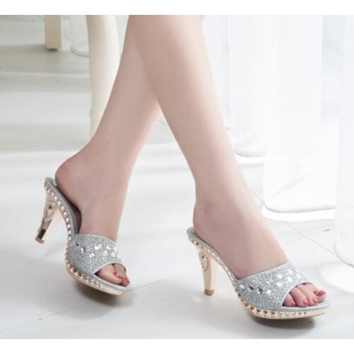 Women Slippers Sandals High Heels Summer Party Shoes Ladies Heels Slippers Women Women Shoes Pumps Sandali Donna Womens Sandal