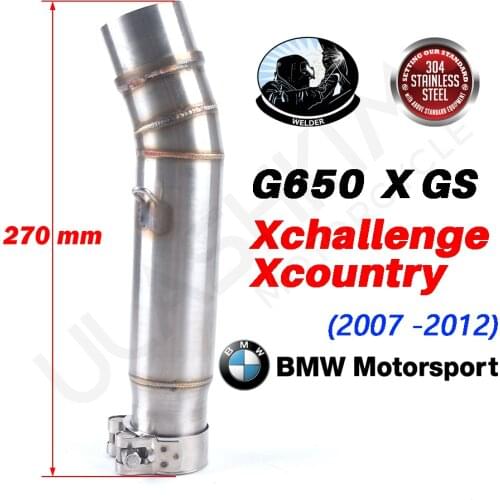 Slip On For BMW G650S G650X G650 Xchallenge Xchallenge 2007 to 2012 Motorcycle Exhaust Muffler Escape Pipe Middle DB-Killer