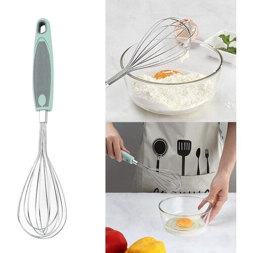 Mixing and Dough Mixer ,Stainless Steel Whisk Egg Whisk Wire Whisk Egg Beater Soft Grip for Kitchen,Green