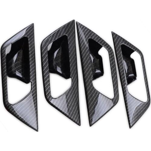 For Peugeot 3008 Gt 2017 2018 Carbon Fiber Interior Inner Door Handle Catch Cover Trim Inserting Decal Panel Car Accessories