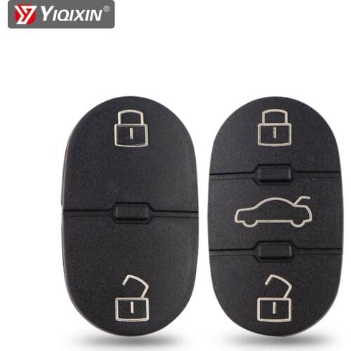 YIQIXIN 2/3 Buttons Key Case Pad For Audi A2 A3 A4 A6 A8 TT B6 RS4 Allroad Quattro Car Key Shell Rubber Button Repair Leather