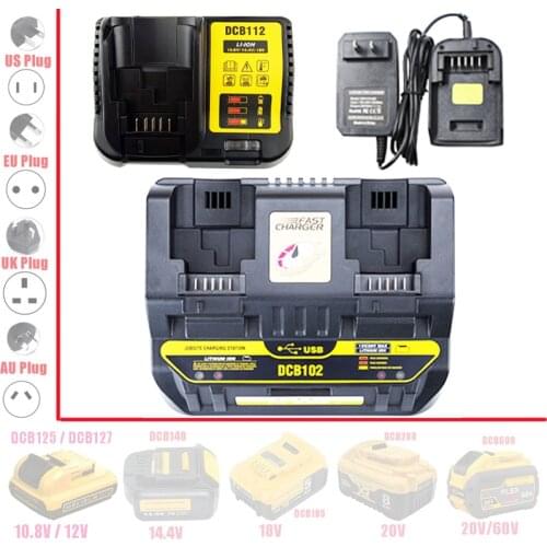 Li-ion Battery Charger DCB112 DCB102 DW1418-MC For DeWalt 10.8V 12V 14.4V 18V DCB101 DCB200 DCB140 DCB105 DCB200 Lithium Battery