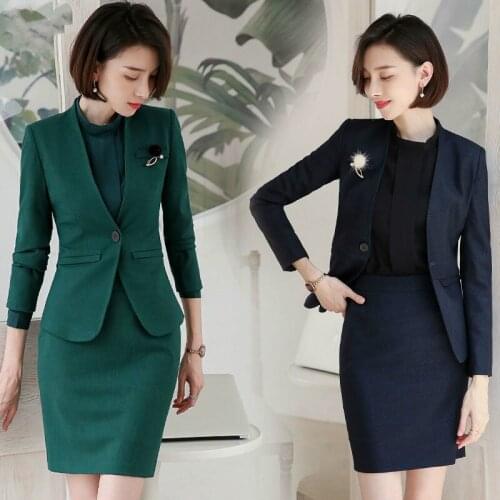 Womens Suit Autumn Winter New Fashion Korean Slim Waist Professional Wear Short Skirt Set Two-piece Womens Wear