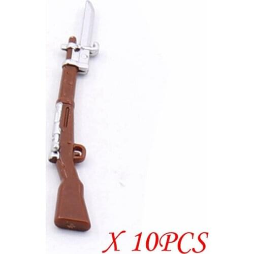 10pcs/lot Military Weapons Assault Rifle Gun Model WW2 SWAT Accessories Kids Toys Guns Building Blocks Creator Militarys Weapon