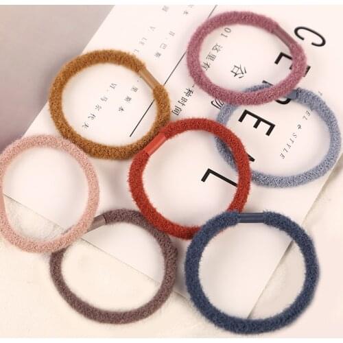 10Pcs/Lot Winter New Fashion Colorful Elastic Hair Rubber Bands Headwear Women Ponytail Scrunchy Gum Hair Accessories for Girls