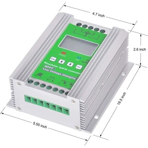 1000W MPPT Hybrid Wind Solar Charge Controller Booster 12V 24V 48V Regulator With Dump Load For Off System Wind Generator PV