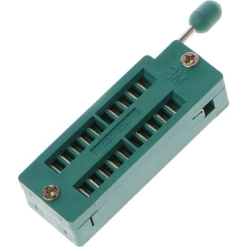 16 20 24 28 40 P Pin 2.54MM Green DIP Test Universal ZIF IC Socket Welding Type