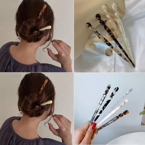 2021 New Hair Jewelry Accessories Acetate Chopstick Vintage Hair Stick Women Girls 17.5cm Long Hair Stick Bride Headpiece