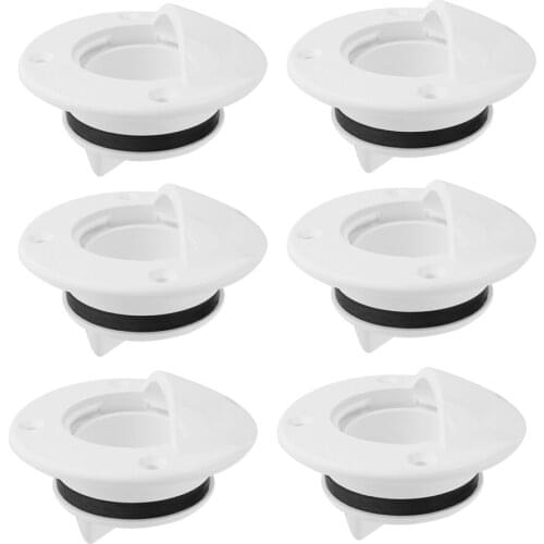 3 Pair Nylon Round Scupper Valve Drain with Gasket Seal, Drain Holes Accessories