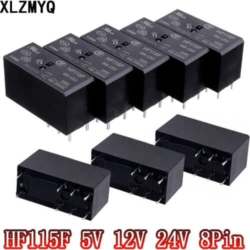 5pcs 8PIN HF115F- 005-2ZS4 012-2ZS4 024-2ZS4 Relay DC 5V 12V 24V 48V 250V 8A JQX-115F 005 012 024-2ZS DIP8 Relays HF115F-5-12VDC