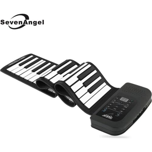61 Keys 128 Synthesized Tones Electronic Piano Silicon Roll Up Piano 100 Preset Rhythms with Soft Keyboard for kids education