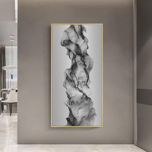 Long Black Red Ripple Abstract Wall Art Canvas Painting Nordic Posters And Simple Prints Wall Pictures For Living Room Decor