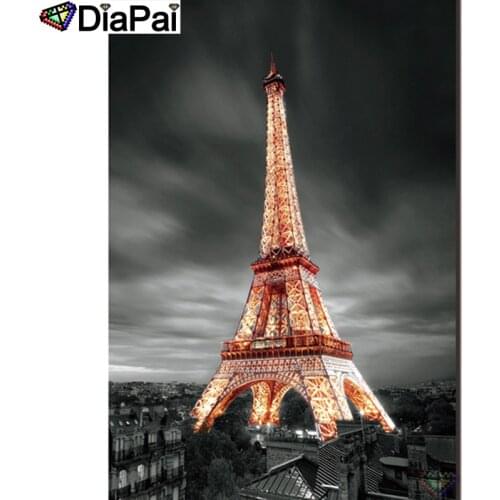 DIAPAI Diamond Painting 5D DIY 100% Full Square/Round Drill "Paris Tower scenery"Diamond Embroidery Cross Stitch 3D Decor A23690