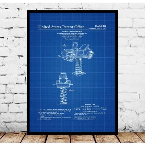 Antique Car Bounce Ride Patent Blueprint Poster