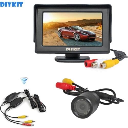 DIYKIT Wireless Parking System Kit Waterproof Rear View Backup Car Camera Parking Camera + 4.3 inch LCD Display Car Monitor