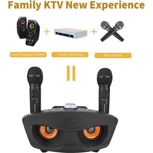 SD306 2 in 1 Wireless Live Dual Microphone + Bluetooth-compatible Speaker for Family party KTV Portable Handheld Karaoke Speaker