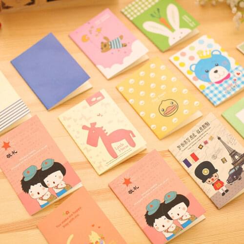 40pcs/lot Variety Small Book Cute Cartoon Writing Notebook Writing Notebook DIY Handwritten Painting School Office Wholesales