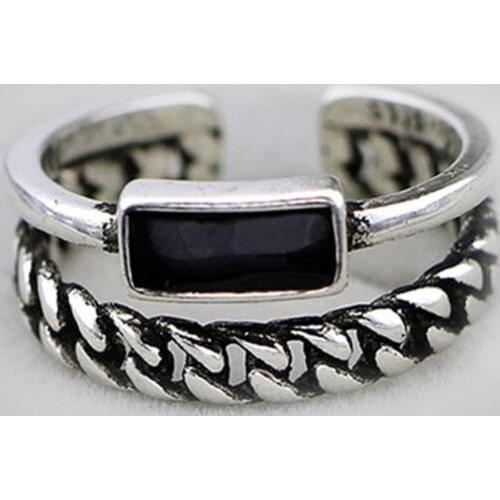 Bohemian Creative Irregular Black Rings For Women Vintage Knuckle Finger Ring Trend Geometric Jewelry