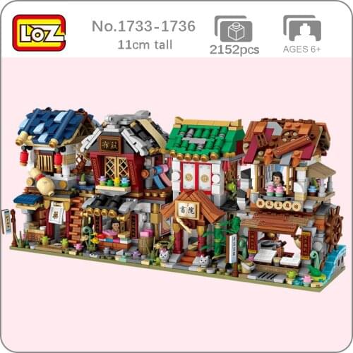 CB LOZ Architecture City Street Chinatown Medicine Shops Pharmacy Cloth Tofu Store School 3D Mini Blocks Bricks Building No Box