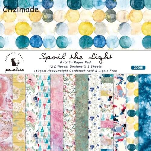 Chzimade 12 Sheets Scrapbooking Packs Paper Origami Art Scrapbook Paper Crafts DIY Photo Album Background Pads Paper Card Making
