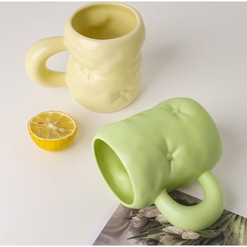 Cutelife INS Creative Coffee Cup Cute Ceramic Mug Breakfast Drinking Milk Tea Cup Kitchen Decoration Wedding Couple Gifts Mug