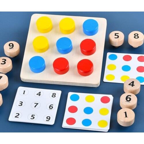 Wooden Tighten The Screws Matching Challenge Table Game Montessori Color Number Cognition Pairing Puzzle Educational Toy Gifts