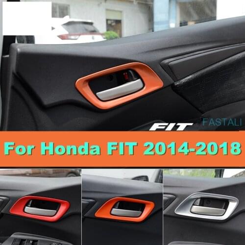 For Honda FIT 2014-2018 Car door bowl inner frame high quality inner door wrist ABS decorative frame car decoration accessories