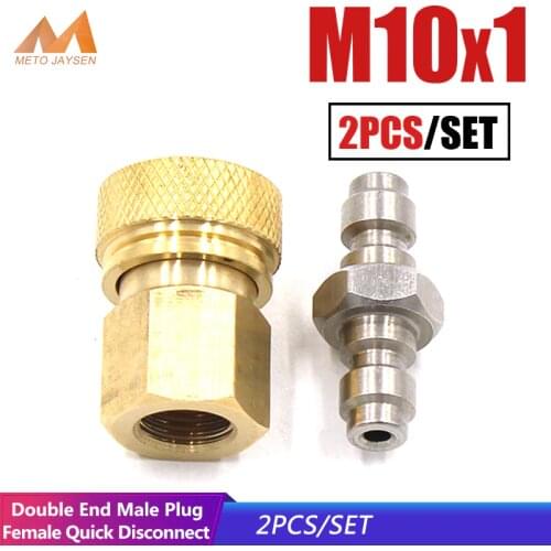 PCP Paintball Stainless Steel Double End Male Plug M10x1 Female Quick Disconnect Air Refill Coupler Connector Set