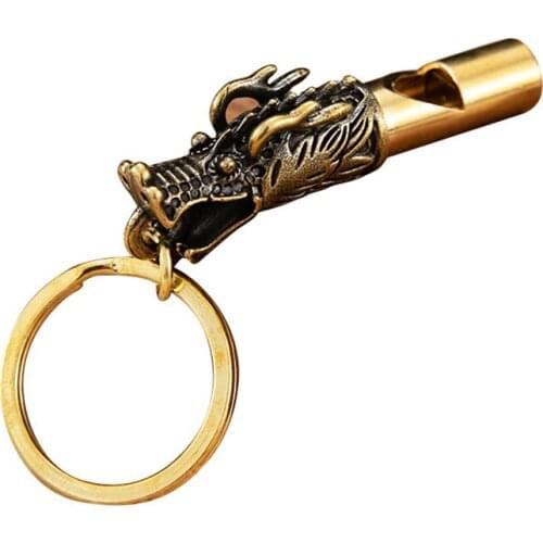 Emergency Whistles with Lanyard / Ring, Vintage Dragon Whistle, Brass Whistle for Emergency, Survival, Life-Saving, Camping