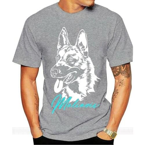 Cool Man Belgian Malinois Dog Fun T-shirt Graphic Tee male brand teeshirt men summer cotton t shirt