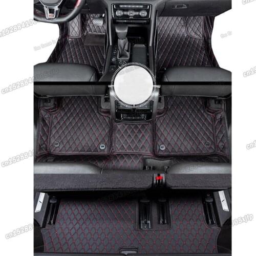 Leather car interior floor mats for volkswagen atlas 2017 2018 2019 2020 2021 2022 teramont accessories auto details carpet