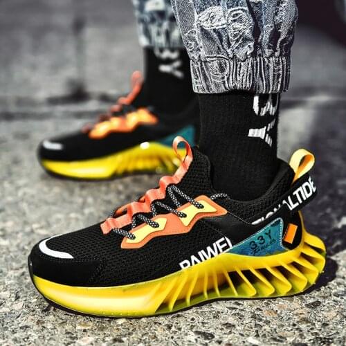 Spring Trend Mesh Men Shoes Designer Fluorescent Blade Sneakers Breathable Training Sport Shoes Outdoor Running Shoes Zapatillas