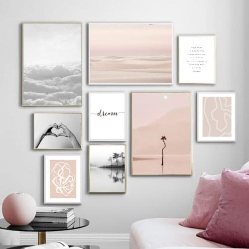 Sunset Clouds Waves Lake Wall Art Nature Landscape Pictures Canvas Painting Nordic Posters And Prints Living Room Decoration